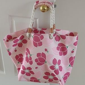 LANDS' END Big Tote Bag Beach pink